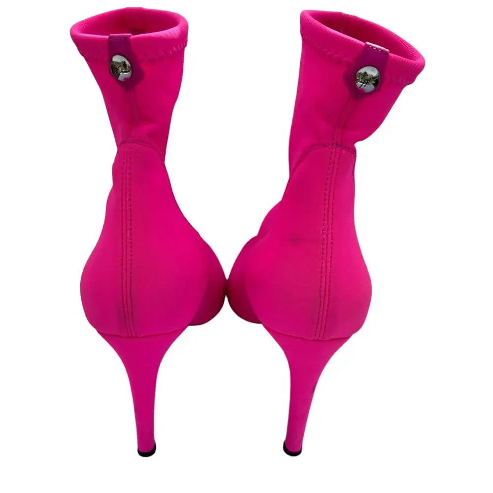 Giuseppe Zanotti Pink Stretch Sock Booties 39 4" Heel - Picture 6 of 15